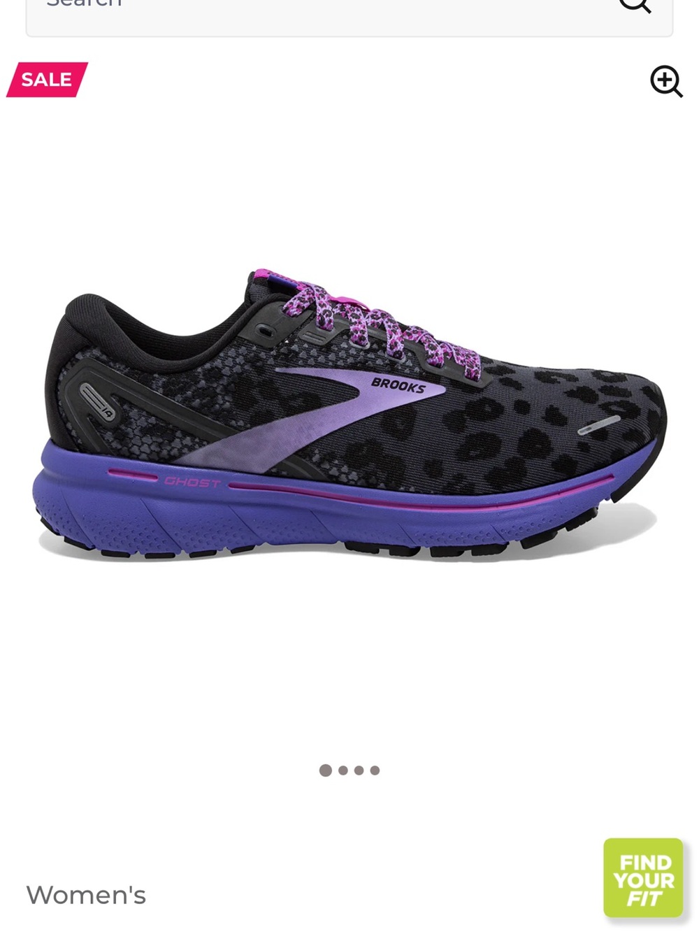 Brooks Women's Running Shoes - Black & Purple Leopard Accent